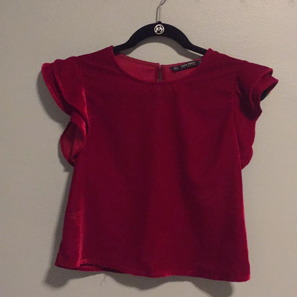 Red velvet Zara top